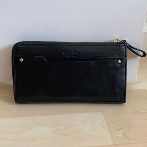Perlina New York Black Leather Wallet